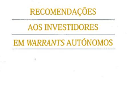 RecomendaçõesCMVMWarrants